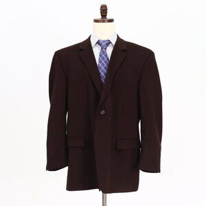 Statements 50R Brown Solid 2-Button Sport Coat Blazer Jacket V065